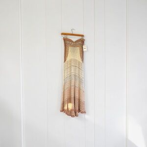 NWT- Free People -Crochet Ombre Maxi Skirt in Cream and Beige